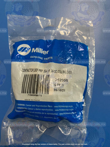 252908 MILLER CONTACTOR,DEF PRP  25A 1P