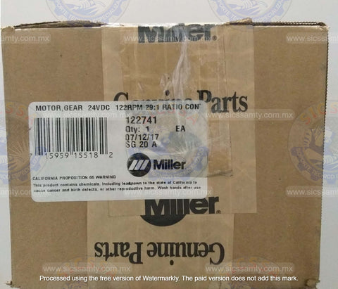 122741 MILLER MOTOR,GEAR  24VDC  122RPM