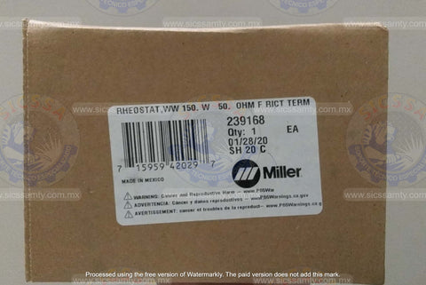 239168 MILLER RHEOSTAT,WW 150. W   50.