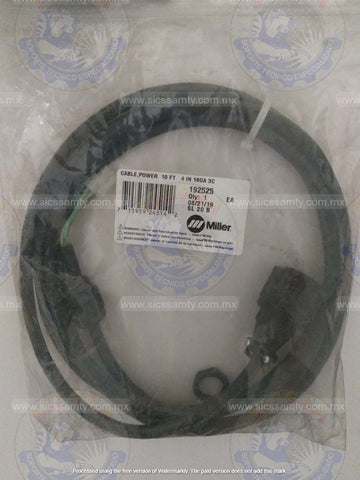 192525 MILLER CABLE,POWER  10 FT   4 IN