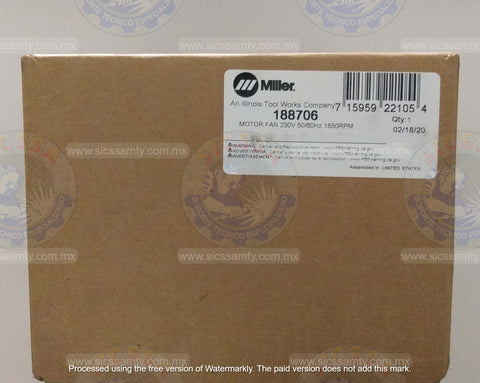188706 MILLER MOTOR,FAN 230V 50/60HZ 155