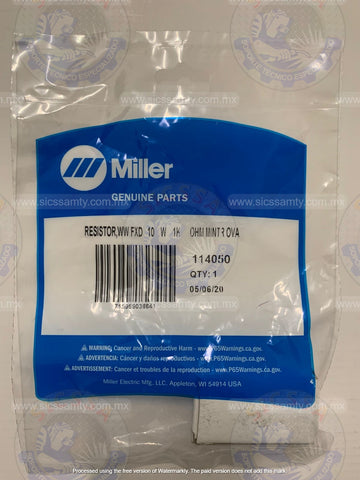 114050 MILLER RESISTOR,WW FXD   10    W